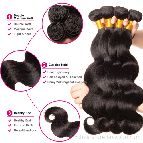 Human Brazilian Hair Bundles wholesale Best hair bundles 12A human hair weaves bundles